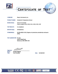 Thumbnail of document Data Sheet - Series O-4 Outside Air Temperature Sensor